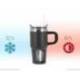 TAZA TERMICA ASA MARCA ANTARTIK PULSE ISOTERMICA TAPA HERMETICA ACERO INOXIDABLE PAJITA LIBRE BPA NEGRO 570 ML
