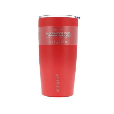 VASO TERMICO MARCA ANTARTIK MONO TAPA HERMETICA ACERO INOXIDABLE LIBRE DE BPA ROJO 520 ML
