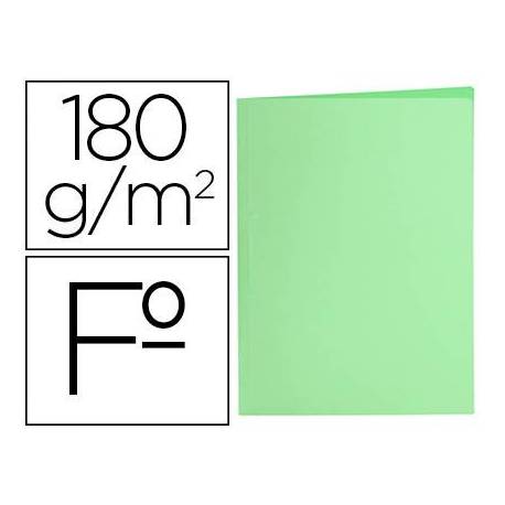 Subcarpeta de cartulina Liderpapel Tamaño folio color Verde pastel 180g/m2