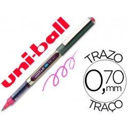 Rotulador-bolígrafo roller Uni-Ball rosa UB-157 0,5 mm.