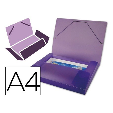 Carpeta lomo rigido gomas portadocumentos Beautone Din A4 violeta