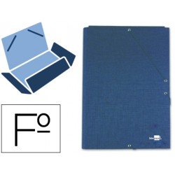 Carpetas de gomas carton forrado Paper Coat Liderpapel Folio azul