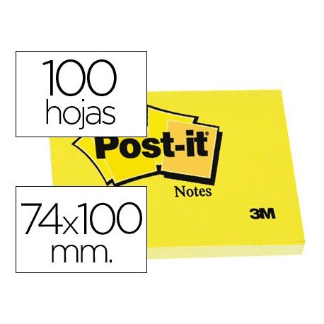 Post-it ® Bloc de notas adhesivas quita y pon 74x100 mm