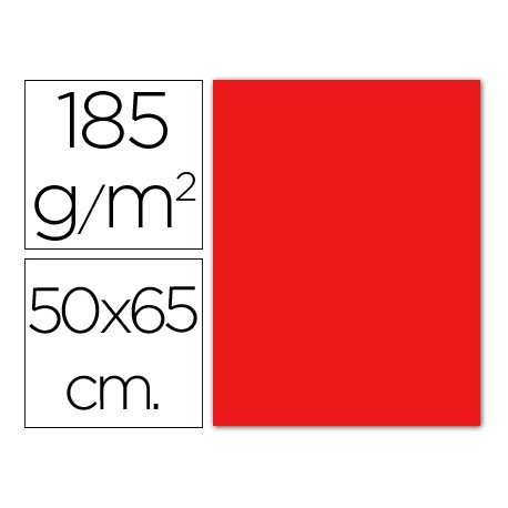 Cartulina Guarro color rojo - 50x65 cm -185 gr.