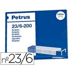 Grapas marca petrus nº 23/6 caja de 1000 unidades