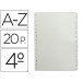 Separador alfabetico marca multifin 3002 plastico cuarto natural