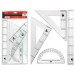 Juego escuadra cartabon regla y semicirculo Liderpapel