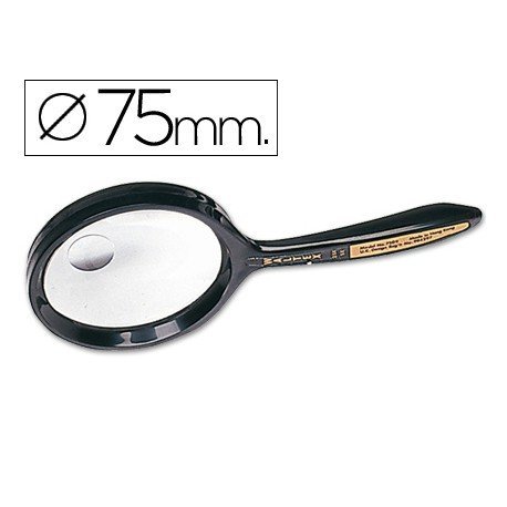 Lupa marca q-connect cristal bifocal 75 mm mango curvo