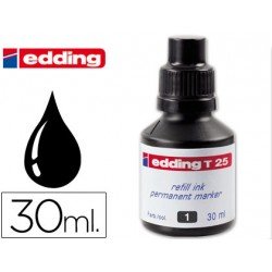 Tinta rotulador edding t-25 color negro frasco de 30 ml