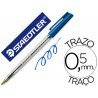 Boligrafo staedtler stick azul con capuchon