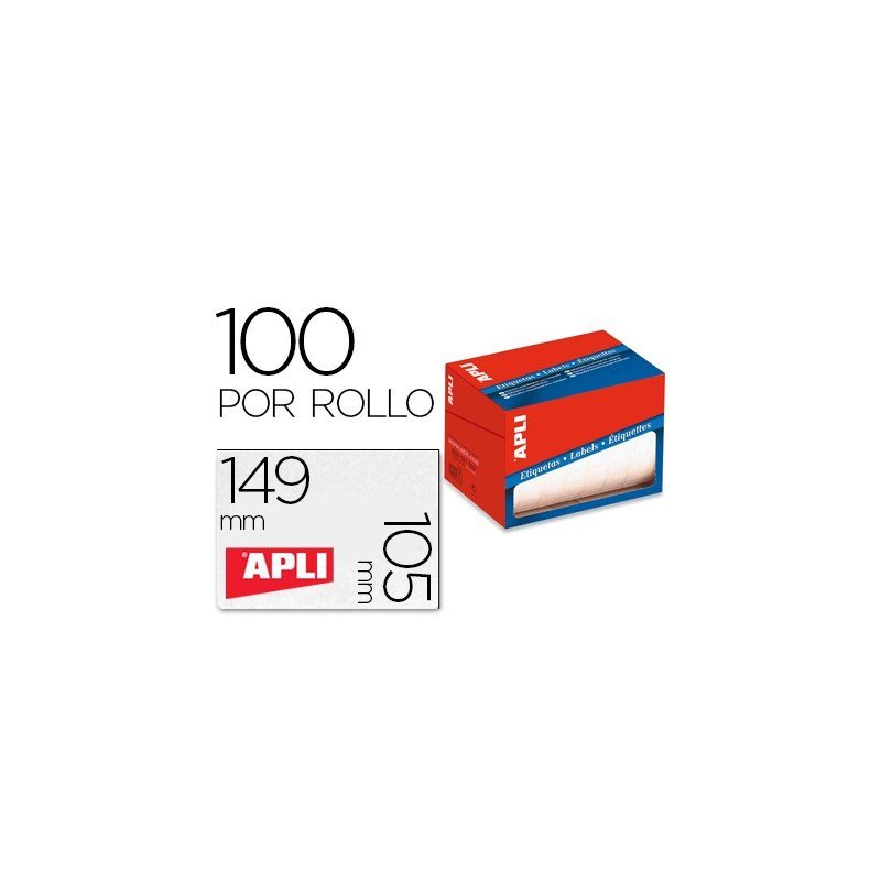 Etiqueta adhesiva Apli 1706 105x149 mm redondas rollo de ...