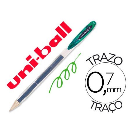 Boligrafo marca Uni-Ball roller UM-120 signo 0,4 mm verde