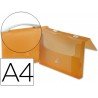 Carpeta beautone portadocumentos broche polipropileno din a4 color naranja transparente.