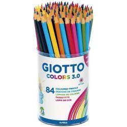 Lapices de colores marca Giotto colors 3.0 bote de plastico de 84 lapices