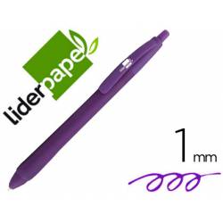 Boligrafo Gummy Touch 1mm Retractil Violeta marca Liderpapel
