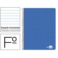 Cuaderno Espiral Liderpapel Write Tamaño Folio Rayado Horizontal Color Azul